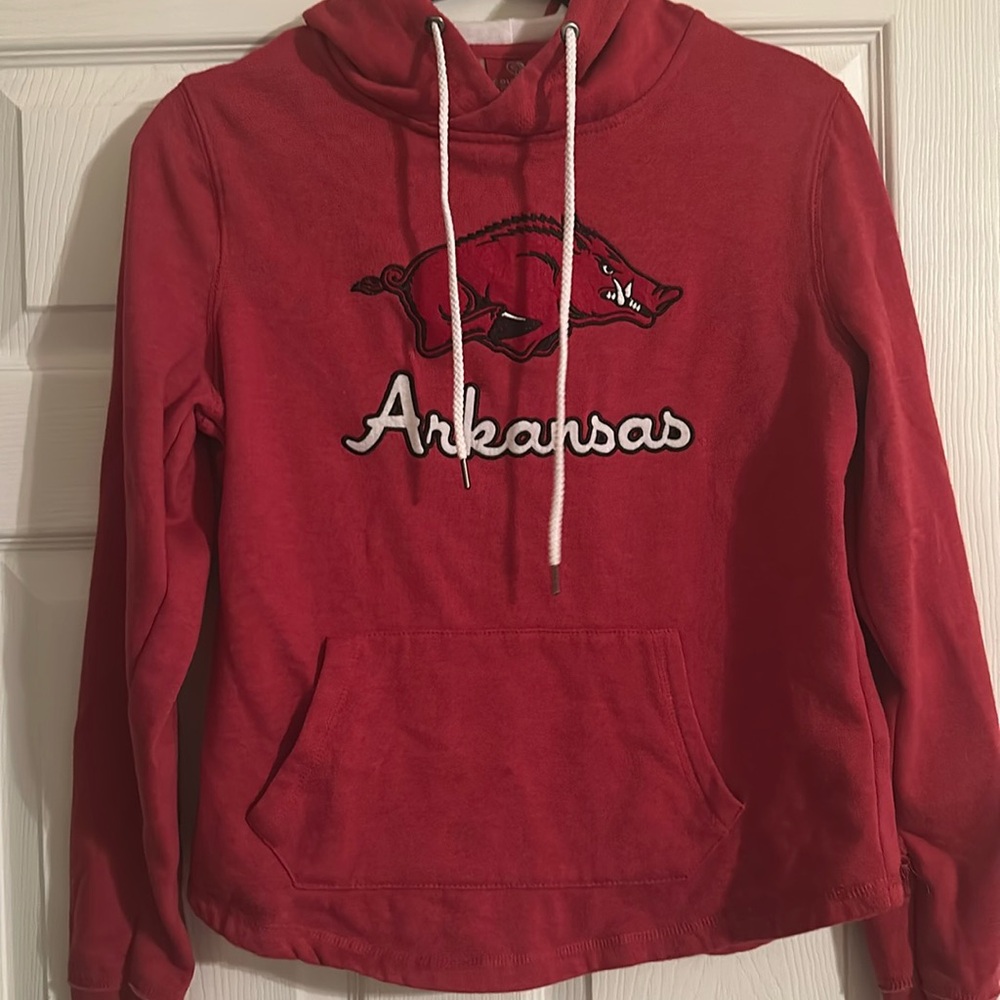 Arkansas Razorback Colosseum Embroidered Small Women’s hoodie. Gently worn